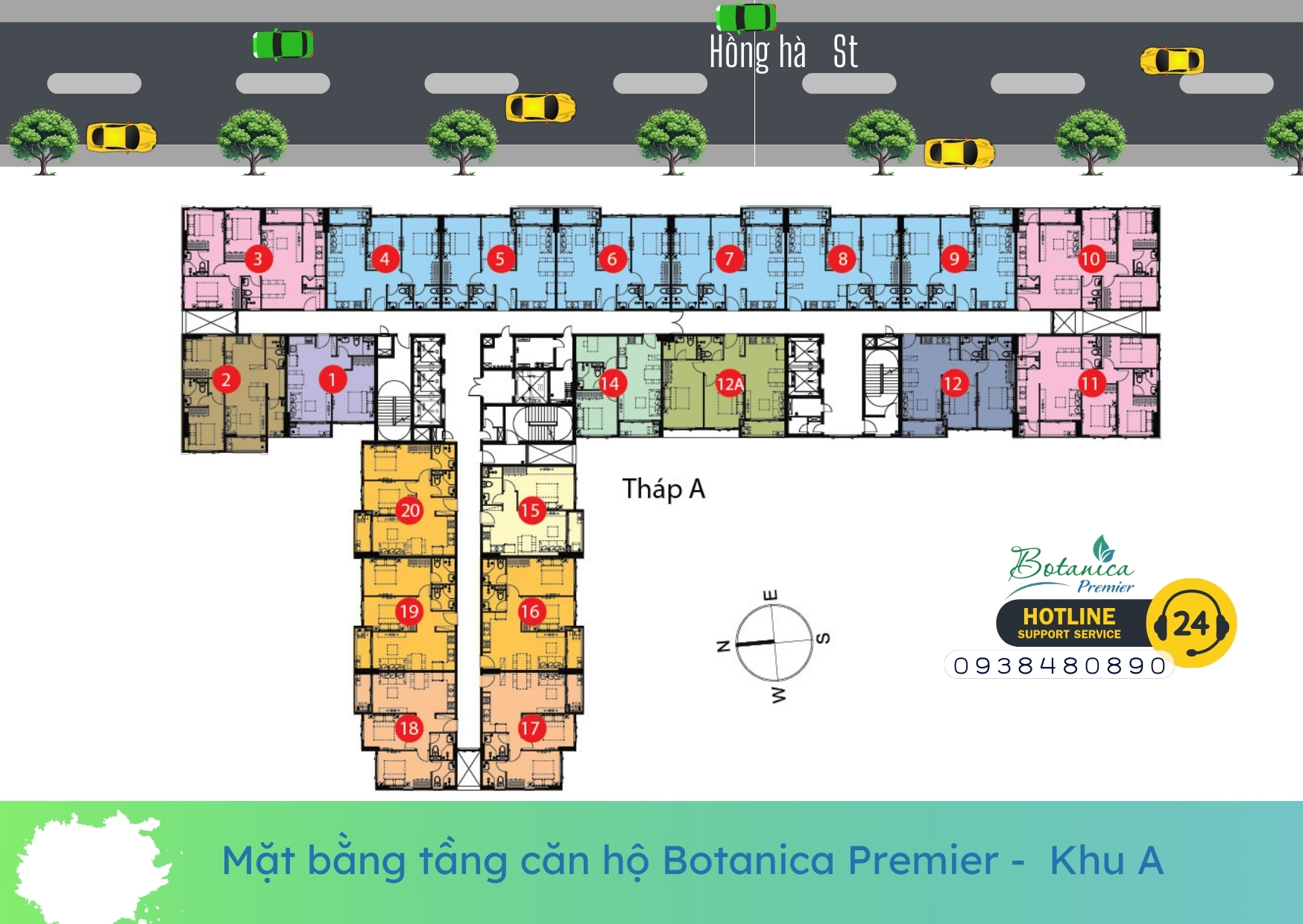 Thiết kê căn hộ Botanica Premier 1 phòng ngủ riêng, có thêm ban công.