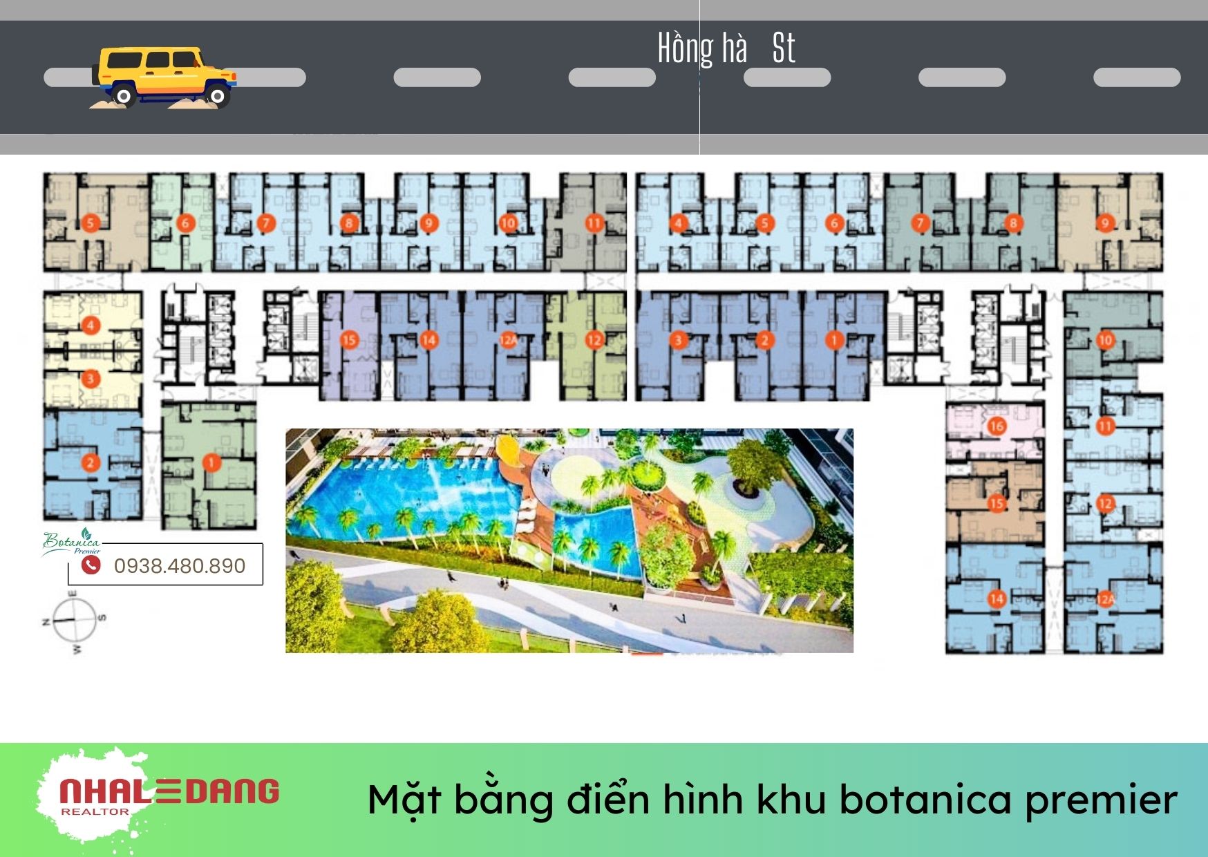 Mặt bằng khu chung cư botanica premier 