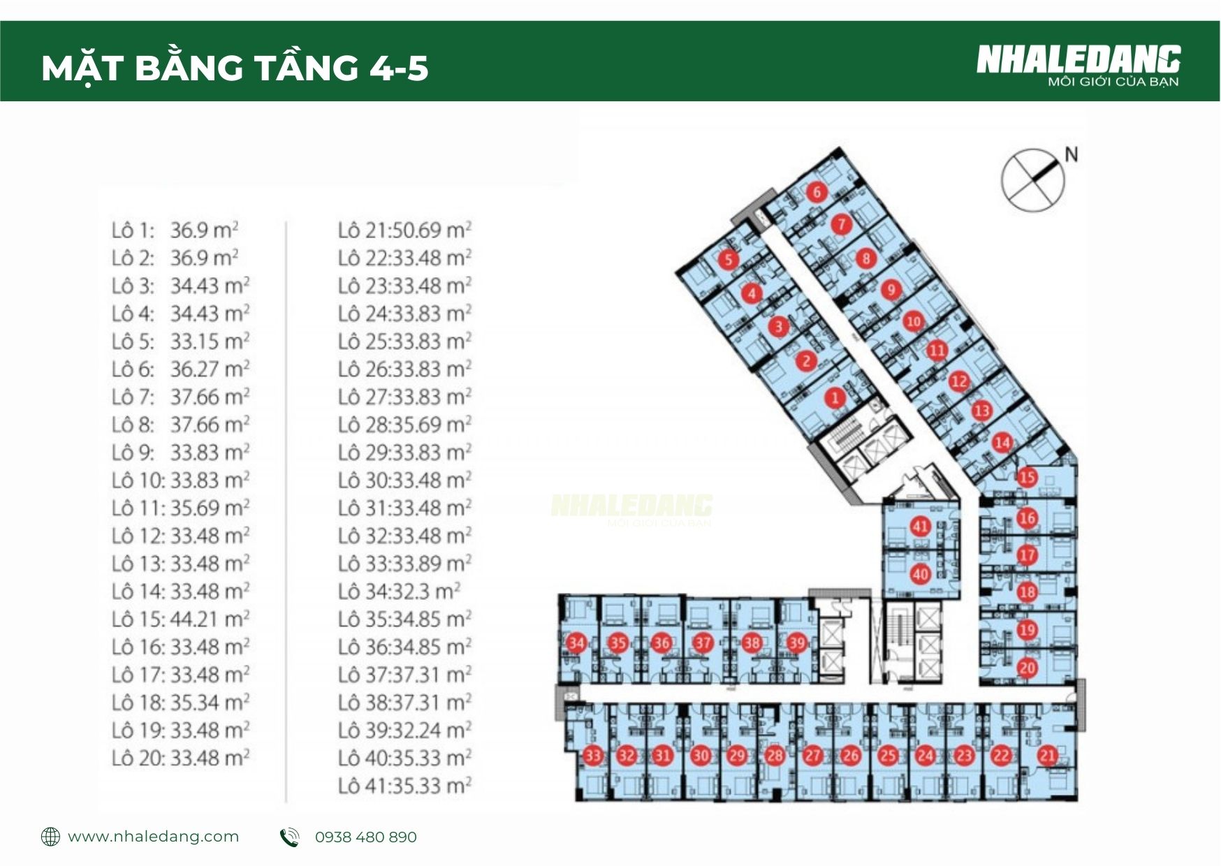 Mặt bằng tầng 4-5 khu office tel chung cư garden gate.